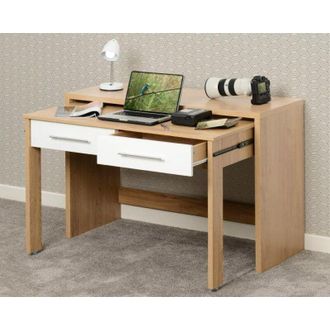 Seconique Seconique Seville Home Office 2 Drawer Sliding Desk White & Oak
