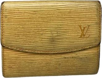 Louis Vuitton Pre-owned Linnen Portemonnee - unisex - Vintage Accessoires - Geel - ONE Size - Linnen - Vintage