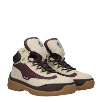 Dior Mens Beige Leather Ankle Boots