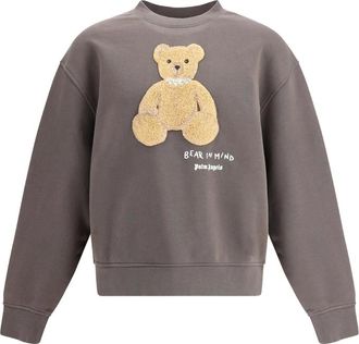 Palm Angels Teddy-applique Crew Neck Sweatshirt
