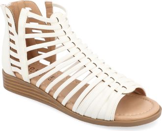 Journee Collection Women & apos;s Delilah Medium and Wide Width Sliver Wedge Sandals