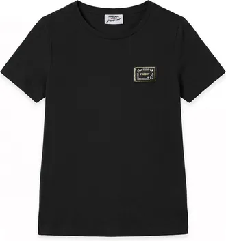 Freddy T-shirt girocollo in cotone e modal con patch e strass