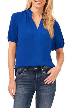 CeCe by Cynthia Steffe Ruffle Split Neck Blouse in Deep Royal Blue at Nordstrom Rack, Size Xx-Small