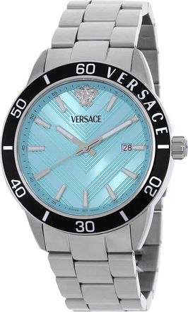 Versace Greca Urban Quartz Turquoise Dial Mens Watch VEYCA0324