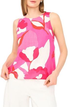 Vince Camuto Floral Print Linen Tank in New Ivory Poppy Print at Nordstrom Rack, Size X-Large