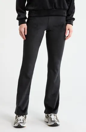 Yogalicious Dreamy Ribbed Velour Flare Leg Pants in Black at Nordstrom Rack, Size X-Small