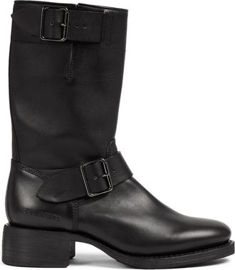 Dsquared2 logo-debossed leather boots - women - Leather - 35 - Black