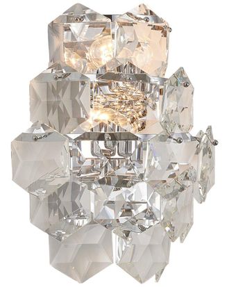Bethel International Chrome Steel & Crystal Wall Sconce