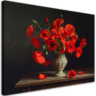 Feeby Impresi&oacute;n De Imagen, Ramo De Amapolas Rojas En Un Jarr&oacute;n, 120x80