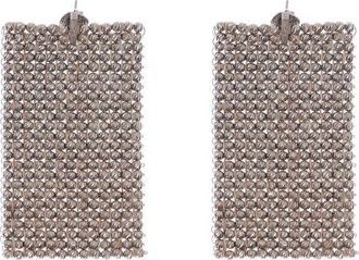 Brunello Cucinelli Womens Silver Rectangular Mesh Earrings, Size