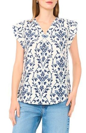 Vince Camuto Flutter Sleeve Top in Beacon Blue at Nordstrom Rack, Size X-Large