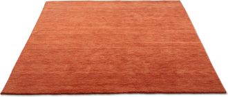 THEKO Wollteppich »Holi« rechteckig 13 mm Höhe Uni-Farben, leicht meliert, reine Wolle, handgewebt mit Knüpfoptik