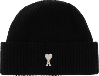 Ami Accessoires, unisex, Zwart, ONE Size, Wol, Wolmut met Naailogo