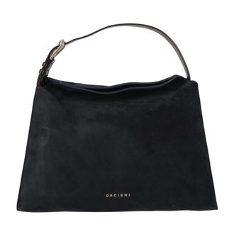 Orciani Trinity M Midi Schoudertas - Dames - Schoudertassen - Blauw - ONE Size - Leer - Tassen