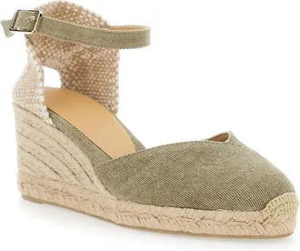 Castaner Womens Wedges Chiarita Green Textile Shoe