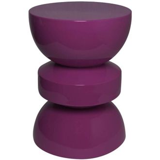 Sweeek Coffee table, side table, bedside table, metal with glossy finish, Assa, Purple, 32x32x44.5 cm