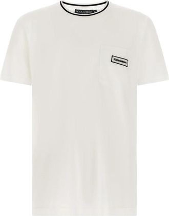 Dolce & Gabbana Katoenen Jersey T-shirt - Heren - T-shirts - Wit - 3XL - Katoen - Tops