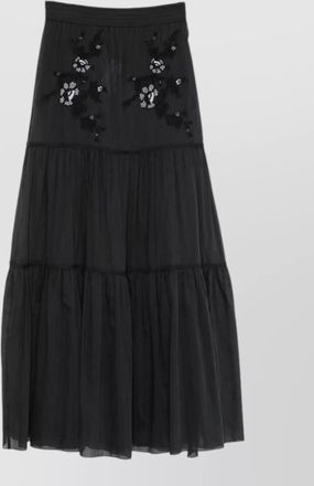Ermanno Scervino long cotton skirt elastic waist tiered