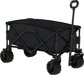 OUTSUNNY Carro De Playa Plegable Multiusos 360&deg; Asa Telesc&oacute;pica 108x55x89 Cm