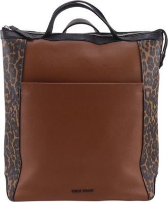 Cole Haan Black Brown Leather Handbag Tote Bag (Pre-Owned)