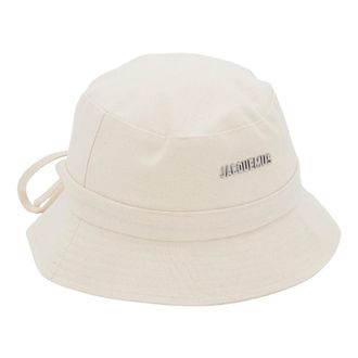 Jacquemus Hats, unisex, White, Size: 58 CM Gadjo Bucket Hat