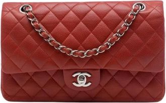 Chanel Pre-owned Double Flap Shoulder Bag - Dames - Vintage Schoudertas - Rood - ONE Size - Leer - Vintage