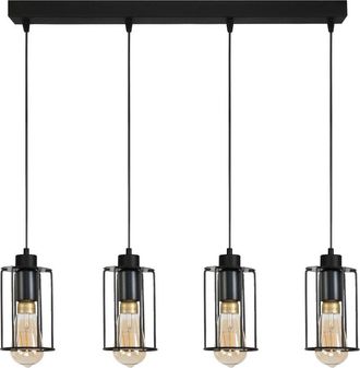 OEM L&aacute;mpara Colgante De Techo, Estilo Industrial, Tipo Loft, Negra, Ingrid, 14-351