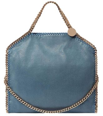 Stella McCartney Blue Falabella Fold-Over Large Tote