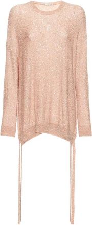 Stella McCartney Lichtgewicht Lange Asymmetrische Trui - Dames - Lange truien - Roze - XS - Polyester - Truien & Vesten