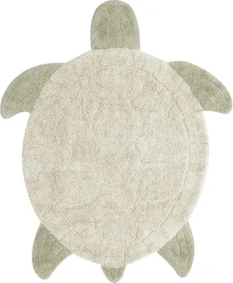 Lorena Canals Sea Turtle Washable Recycled Cotton Blend Rug in Natural Olive at Nordstrom