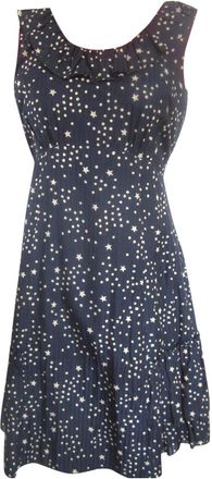 Marc Jacobs Blue White Star Print Ruffle Detail Dress Size XS