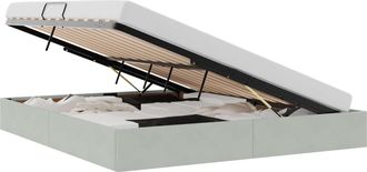 vidaXL Estructura De Cama Ottoman Gris Claro 160 X 200 Cm Terciopelo Vidaxl