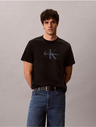 Calvin Klein Jeans Calvin Klein Mens Acid Wash Monologo Tee - Black - 2XL