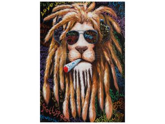 Schubiger M&ouml;bel Bild Rauchender L&ouml;we