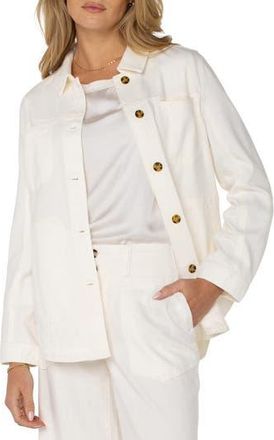 Liverpool L.A. Denim Shirt Jacket in Whipped Cream at Nordstrom Rack, Size X-Large