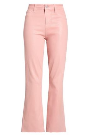 L'agence Kendra Coated Crop Flare Jeans in Misty Rose Coated at Nordstrom, Size 28