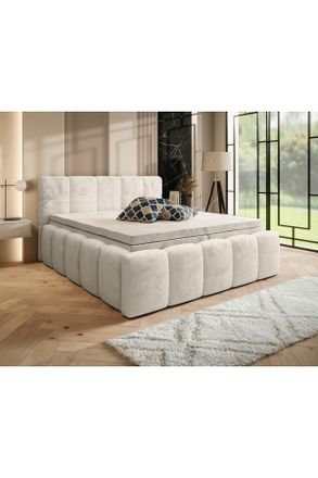 Xora Boxbett, Beige, Textil, H3, 7-Zonen, H&ouml;he ca. 16 cm, 140x200 cm, gepolstertes Kopfteil, Stoffauswahl, Topper durchgehend, in verschiedenen Gr&ouml;&szlig;en erh&auml;