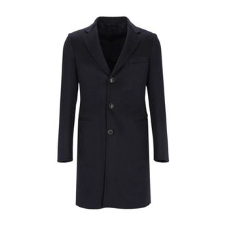 Giorgio Armani Single-breasted Coat - Heren - Mantel - Blauw - L - Kasjmier - Jassen