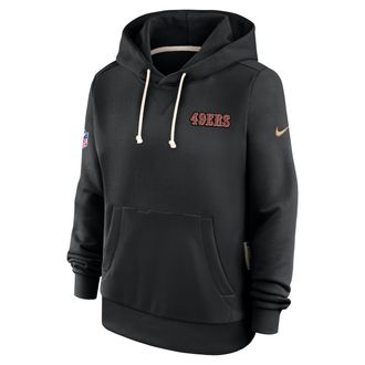 Nike San Francisco 49ers Rivalries Collection Sideline Nike Womens Dri-FIT NFL Pullover Hoodie in Black | 03C300A9B-X0C