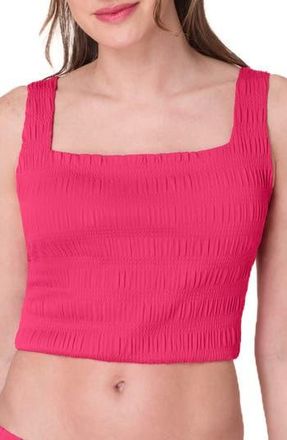 Andie Swim Siren Smocked Tankini Top in Bright Begonia at Nordstrom Rack, Size Medium