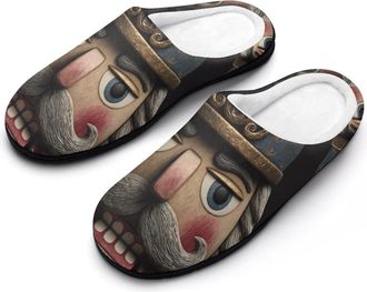 Generic The Nutcracker Face Funny Mens Cotton Slippers Soft Non-Slip Rubber Sole House Slipper Indoor Outdoor