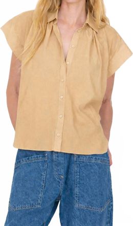 Secular Trinity Button Up Top In Camel