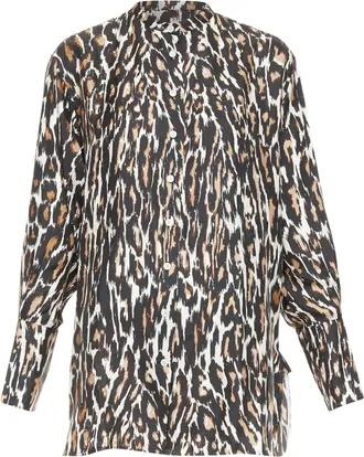 Calvin Klein Silk Leopard Print Shirt