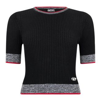 Diesel Camiseta con logo - Knitwear - Mujer - Negro - S