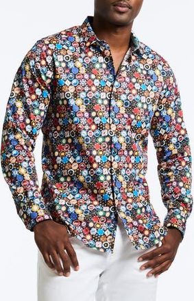 Robert Graham High Roller Button-Up Shirt in Black Multi at Nordstrom Rack, Size Small