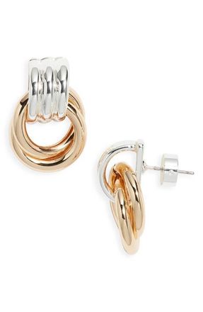Nordstrom Frontal Doorknocker Earrings in Gold- Silver at Nordstrom