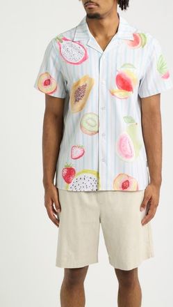 MAVRANS Freshly Picked Weekend Camp Shirt in Blue at Nordstrom, Size Xx-Large