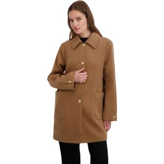 Elie Tahari Paula Single Breasted Wool Bend Coat in Camel at Nordstrom Rack, Size Large