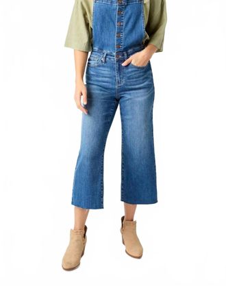 Judy Blue High Waist Wide Leg Crop Overalls In Blue