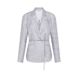 Seventy Blazers, female, Blue, Size: XS Giacca con fusciacca in vita